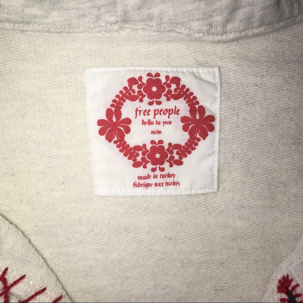 SOLD-Free People Cross Stitched Hoodie Pullover - Picture 5 of 8